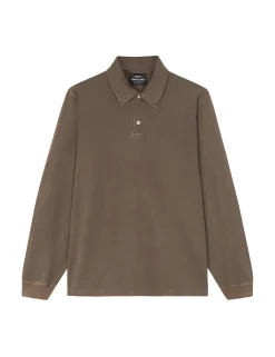 Cotton Jersey Pigment Dye Polo Tee LS