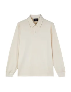 Cotton Jersey Pigment Dye Polo Tee LS