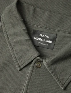 Cotton Jersey Pigment Dye Polo Tee LS