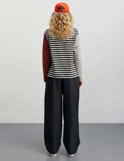 Crisp Jersey Silke Block Tee LS