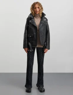 Patch Leather Berline Jacket