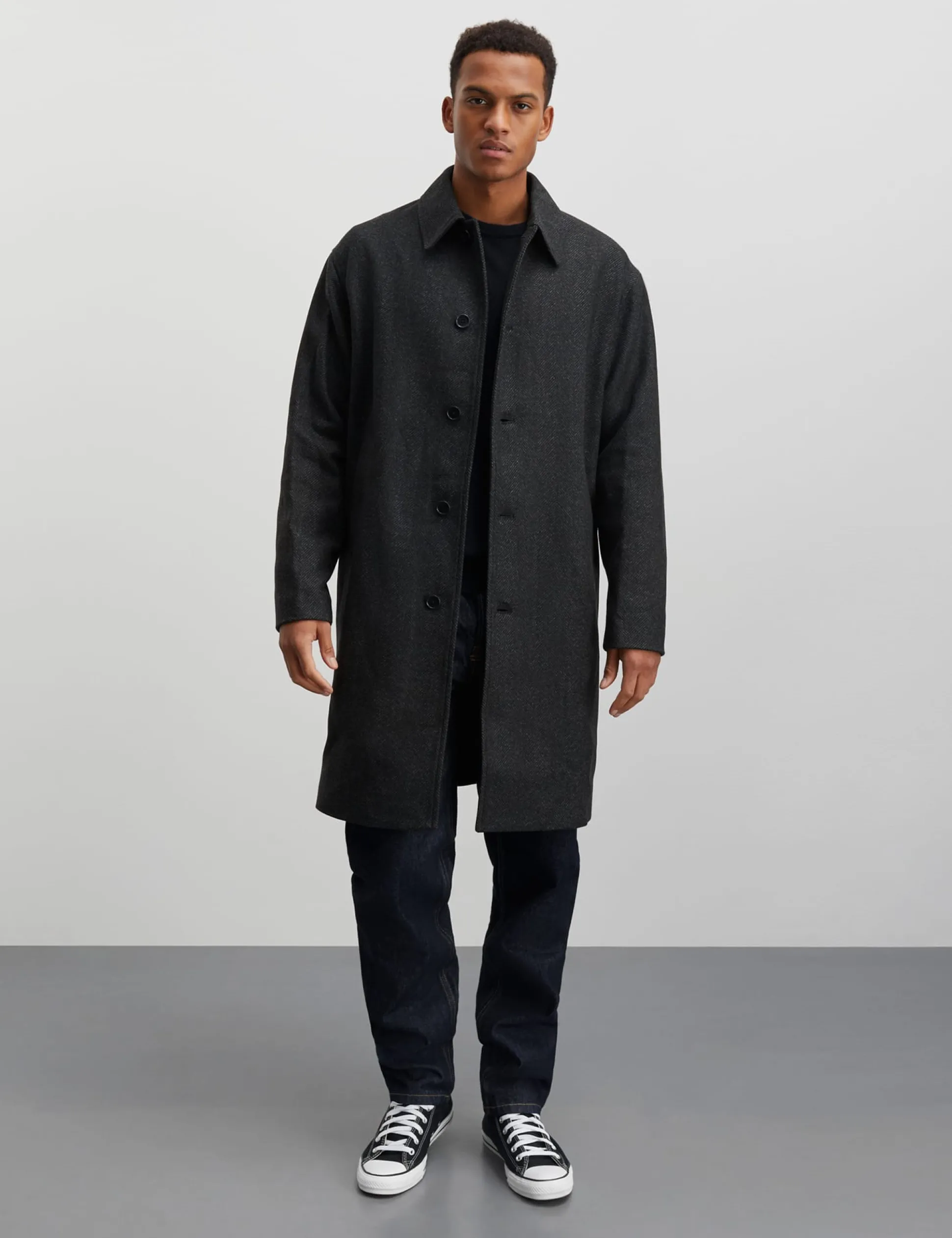 Wool Herringbone Curtis Coat